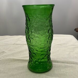Hoosier Vintage Green Glass Vase